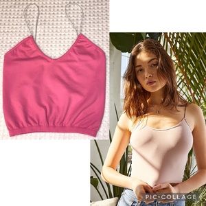 NEW! FREE PEOPLE INTIMATELY XS/S PINK Skinny Strap Seamless Brami Cami Bralette